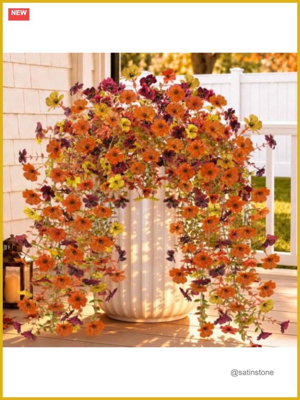 2Pcs Artificial Mums Outdoor Trailing Fall Flowers 29.5in